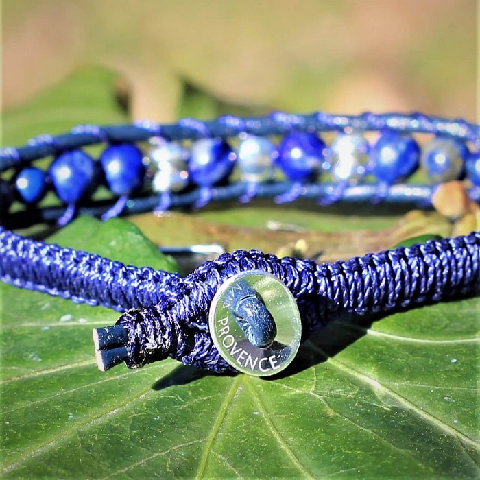 Bracelet homme perles Lapis Lazuli et argent