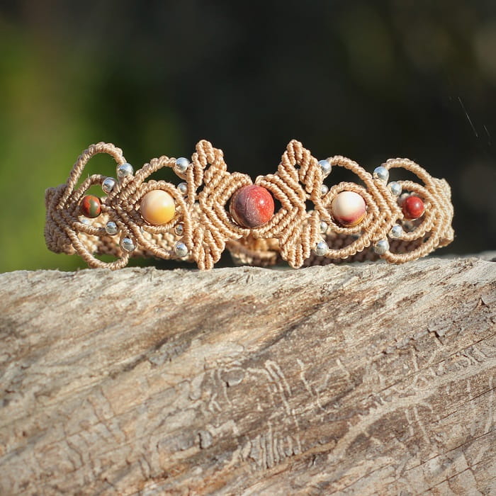 Bracelet pierre naturelle, bracelet femme, bracelet en acier