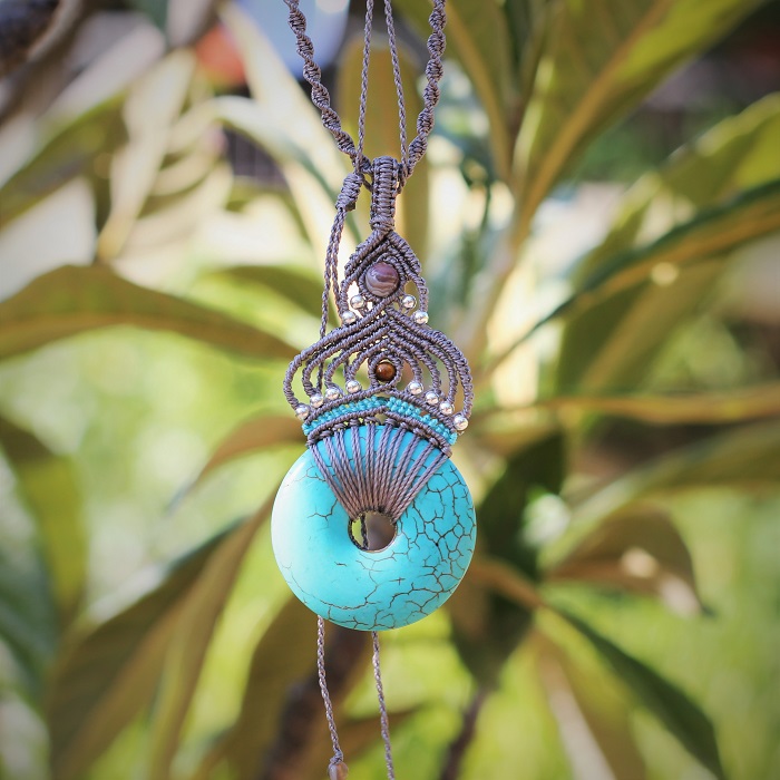 Boucles d'Oreilles en Pierre Naturelle de Turquoise - Pierre naturelle  bracelet pendentif Gemme o naturel